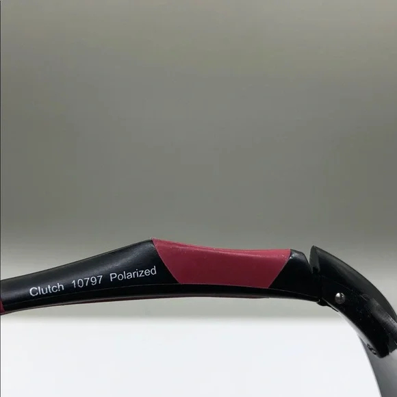 Bolle Clutch 10797 Sports Sunglasses Black Red Rimless Lightweight Polarized.